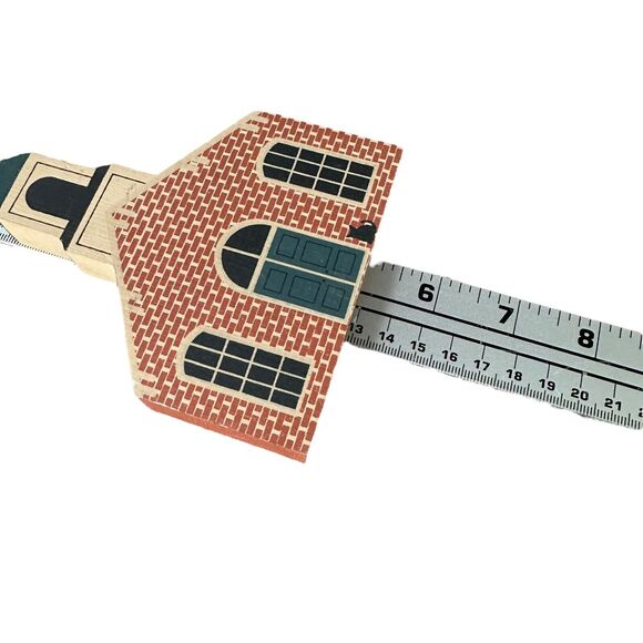 Vintage The Cat’s Meow Village Jackson Twp Hall Roscoe Ohio Wooden Figurine - Picture 5 of 5